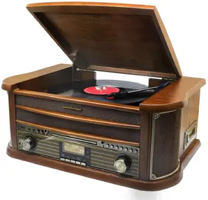 Soundmaster NR565DAB Retro Turntable with CD MP3 Cassette USB Bluetooth FM Radio and USB Recording