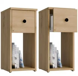 CMK Meble TOMI 25 1S Artisan Oak Bedside Cabinet with One Drawer for Bedroom