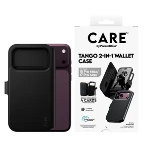 Чехол-книжка PanzerGlass CARE by Tango с поддержкой MagSafe веганская кожа черный для Apple iPhone 17 Pro Max