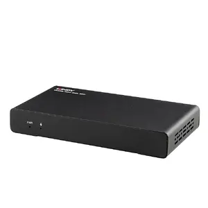 Lindy 43424 AV Conferencing Bridge with Ethernet LAN, 3840 x 2160 Pixels Maximum Resolution, 60 fps Frame Rate, and 18 Gbit/s Data Transfer Rate in Black