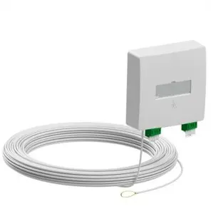 EMTEC d.center Gf-TA 42 Fiber Optic Termination Box Ready-to-Install Set with 2 LC/APC Connectors, 2 LC/APC Duplex Cables, 40 m
