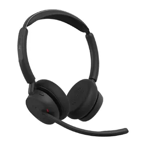 Jabra Evolve3 45 MS Wireless Stereo Headset with USB-A Dongle, Boom Microphone, and Charging Stand