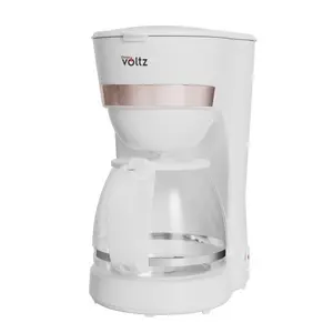 Капельная кофеварка Oliver Voltz 5V51170WNR 600Вт 1.25л Белая Стеклянный чайник Противокапельная система Прозрачный резервуар для воды