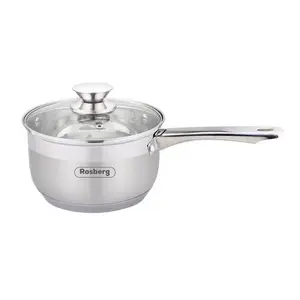 Rosberg 5R1210H18K 18 cm 2.5 L Stainless Steel Pot with Lid and Thermal Bottom