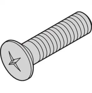 SCHROFF countersunk raised head screw M2.5 x 10 mm cross recess zinc-plated steel black