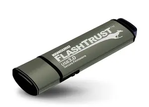 Kanguru FlashTrust Secure USB 3.2 Gen 1 Flash Drive 128 GB Grey with Physical Write Protect Switch and Secure Firmware