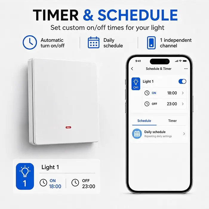 QOLTEC Wi-Fi Smart Light Switch Tuya 52719 Photo 11