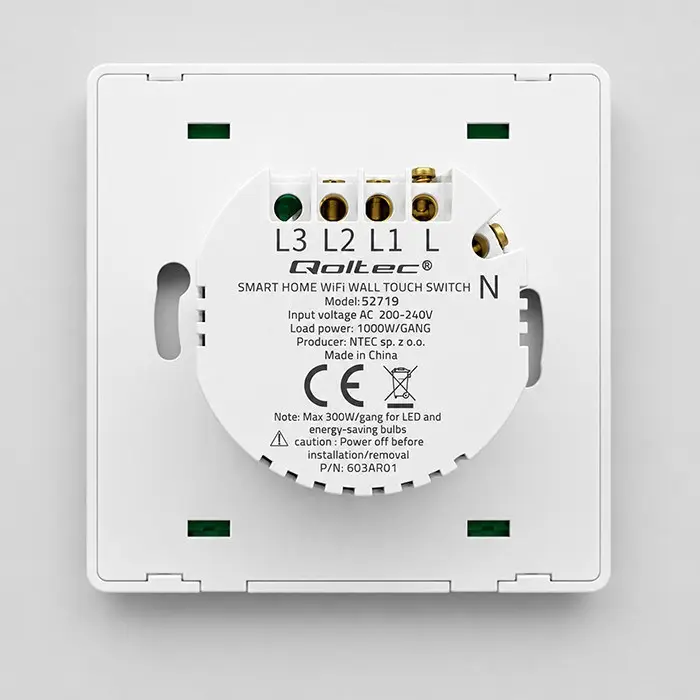 QOLTEC Wi-Fi Smart Light Switch Tuya 52719 Photo 13