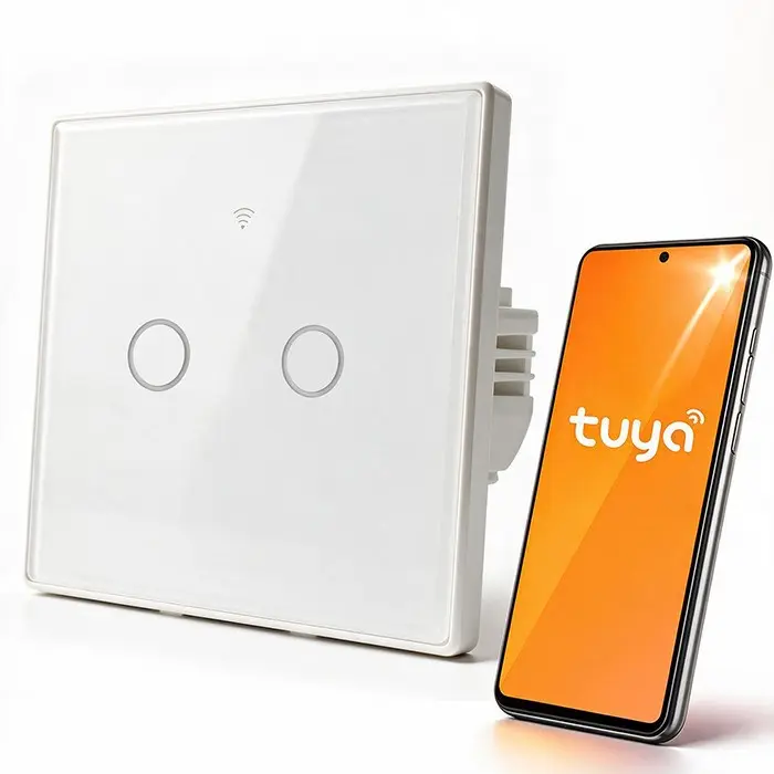 Qoltec 52716 Smart Touch 2-Channel Wi-Fi Light Switch Photo 2