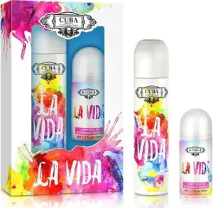 Cuba La Vida Women Eau de Parfum 100 ml and Roll-on 50 ml Fragrance Set