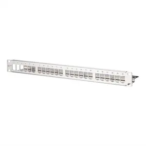 MetzConnect BTR Modular Patch Panel for 24 E-DAT Module Connector Jacks, 19 Inch, Stainless Steel