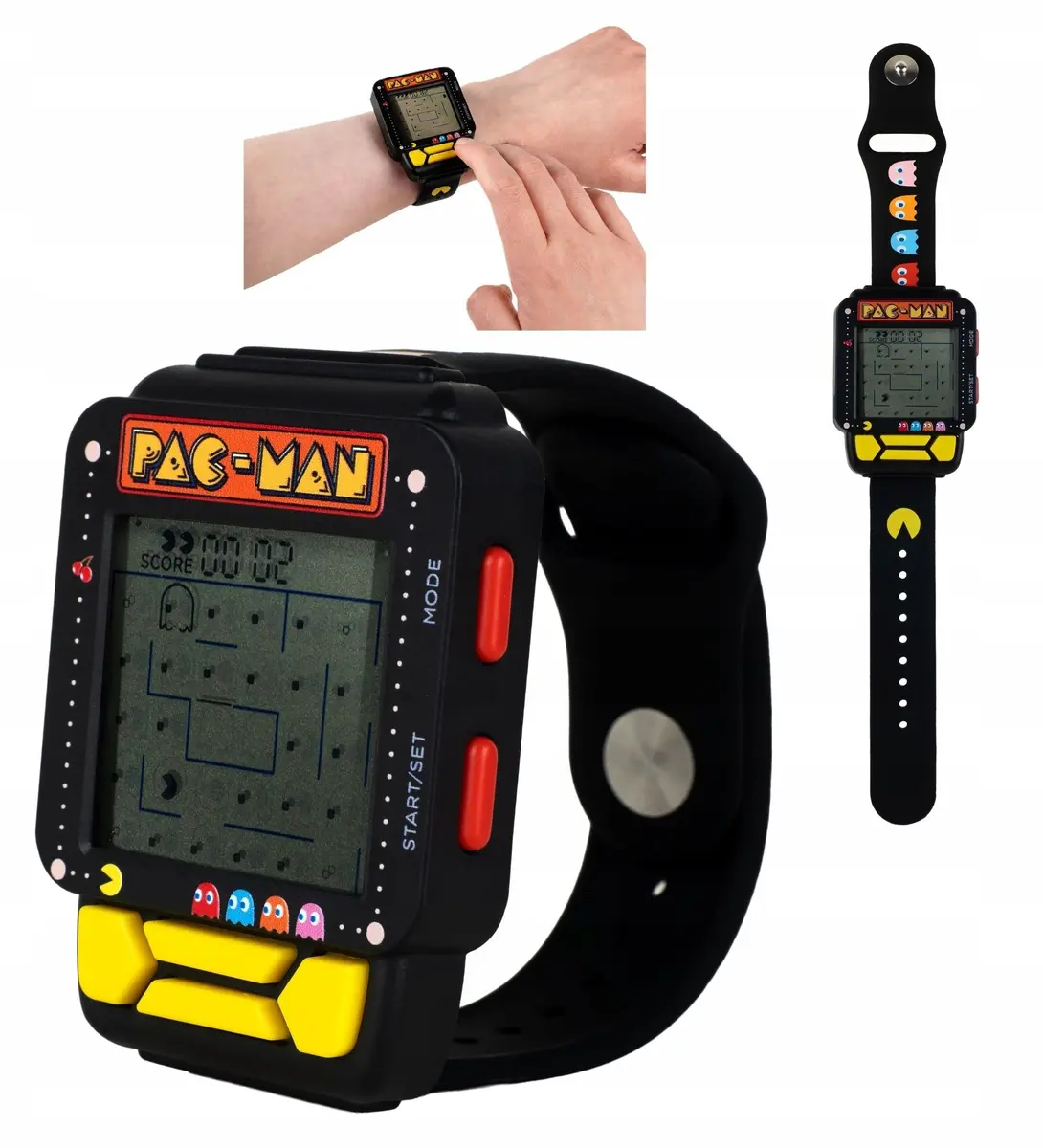 Pac-Man 3-in-1 retro spēļu digitālais pulkstenis