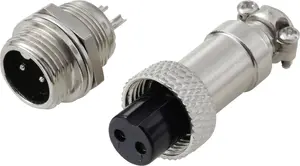 Tru Components GX12 Circular Pin Connector Socket 2-Pole 2 Pcs