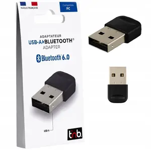 Bluetooth 6.0 USB Adapter TNB SB12148 for PC with Windows 11, 10, 8, 7 and 20m Range