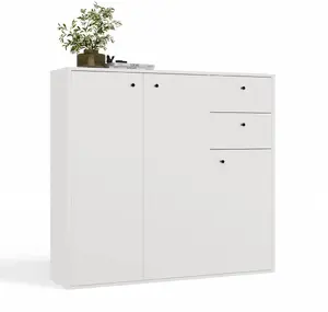 Белый комод Meblar Fran 120 см с 3 дверцами и 2 ящиками для гостиной и спальни