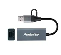 Адаптер PREMIUMCORD USB-C и USB-A в Gigabit Ethernet Photo 2