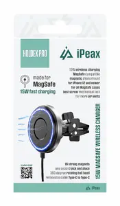 ER Holdex Pro Black Car Holder with Wireless Charging