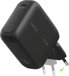 Belkin BoostCharge WCH025KQBK Universal Indoor AC Fast Charger with 1 USB Type-C Port 100W Black