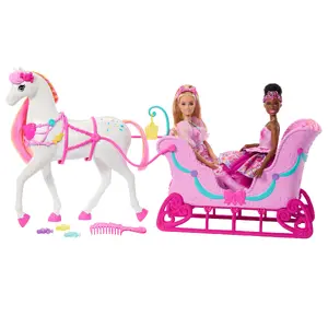 BARBIE Barbie in the Nutcracker Land of Sweets Horse & Sled JNH63 with Colorful Scented Hair and Candy-Scented Accessories for 3 Years and Older