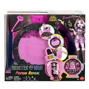 Monster High Potion Reveal spēļu komplekts JKD76 ar Drakulauras lelli un 9 aksesuāriem