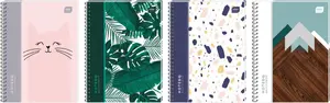 INTERDRUK Notebook A5 100 sheets squared polypropylene cover 5-pack