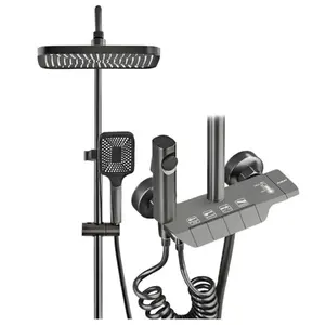 Riff Piano Premium Shower Set with 4 Water Outlets in Grey