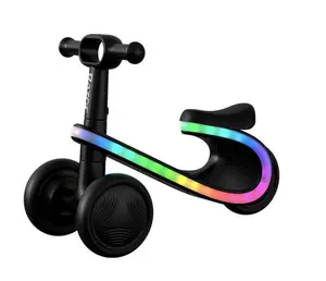 Razor LightWave Toddler Balance Bike Black 3-Wheel Design LED Lights 6-Inch Polypropylene Wheels