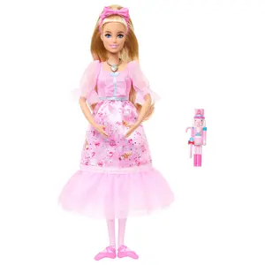 BARBIE Clara Ballerina Fashion Doll with Articulated Ankles and Toy Nutcracker JLW51