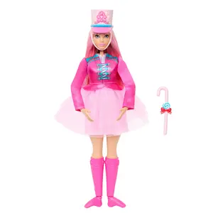BARBIE Nutcracker Daisy Ballerina Fashion Doll with Articulated Ankles and Candy Cane Baton