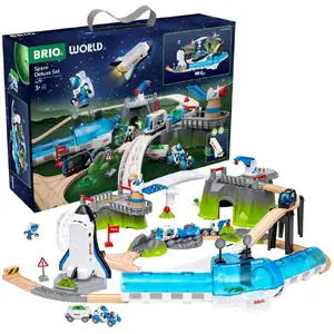 Ravensburger World Space Deluxe Train Set German Edition with Space Station, Tracks, Figures, 56 Pieces, Lights and Sounds
