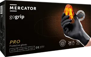 Mercator Powergrip Black Nitrile Gloves Size XXL 50 Pcs