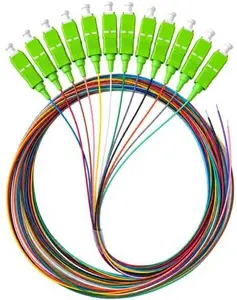 Alantec Single-mode Fiber Optic Pigtail 9/125 SC/APC G.652.D 2m Easy Strip Multicolored Pack of 12