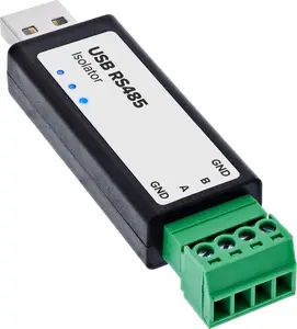 InLine® USB zu Seriell RS485 Konverter mit Isolator, USB-A auf 4-pol Terminal (33307D)