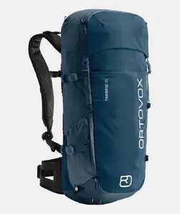 ORTOVOX Traverse 30 Mugursoma Zila Pieaugušo Unisex Poliamīds 30 L ar dzeršanas sistēmu lietus Pārsegu un ķiveres stiprinājumu pārgājieniem un alpīnismam