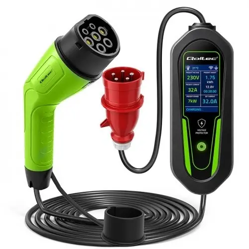 Qoltec 2-in-1 EV Charger Type 2 7kW Wi-Fi Photo 2