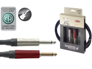 Stagg SXGC3SW Instrumentu kabelis 3m 6.3mm Džeks uz leņķa 6.3mm Džeku