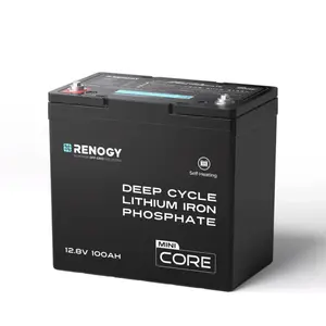 Renogy Core Mini 12V 100Ah LiFePO4 Akumulators ar DuoHeat Pašsildīšanas Funkciju