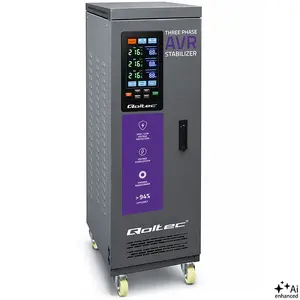Qoltec Three-Phase Voltage Stabilizer AVR MULTIPROTECTION 40kVA Servo Motor LCD Expert Line