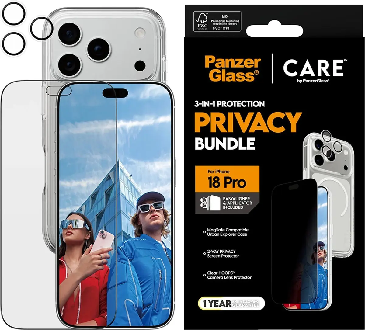 PanzerGlass CARE Privacy Flagship 3-in-1 komplekts