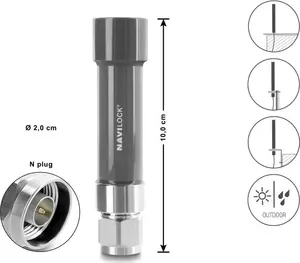 Navilock GNSS Antenna N Connector 18 dB Active Outdoor Grey 10 cm 60738