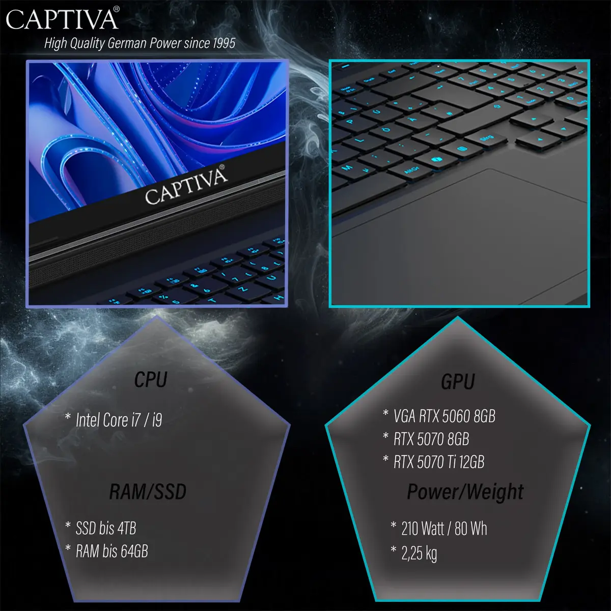 Ноутбук Captiva 104463 - Intel Core i7 RTX 5060 Photo 8