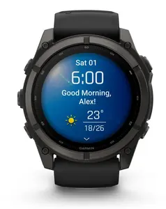Garmin Fenix 9 Smartwatch Carbon Grey 51 mm Titanium Case AMOLED Touchscreen Display Heart Rate Monitor Wi-Fi 64 GB