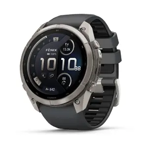 Garmin Fenix 9 Pro Solar Titanium Smartwatch with 1.4-inch AMOLED Touchscreen Display, 64 GB Memory, 47 mm Titanium Case, and Heart Rate Monitor