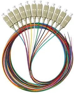 Alantec Multimode OM4 50/125 SC Fiber Optic Pigtail 2 m Easy Strip Multicolor Pack of 12
