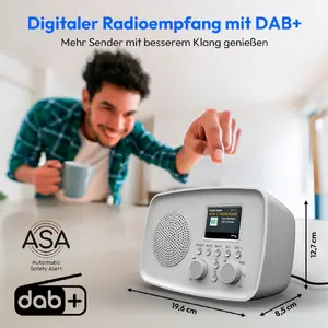 MEDION LIFE DRE-1 Серый DAB+ и FM-радиоприемник с Bluetooth и Wi-Fi, системой экстренного оповещения ASA и динамиком 5 Вт