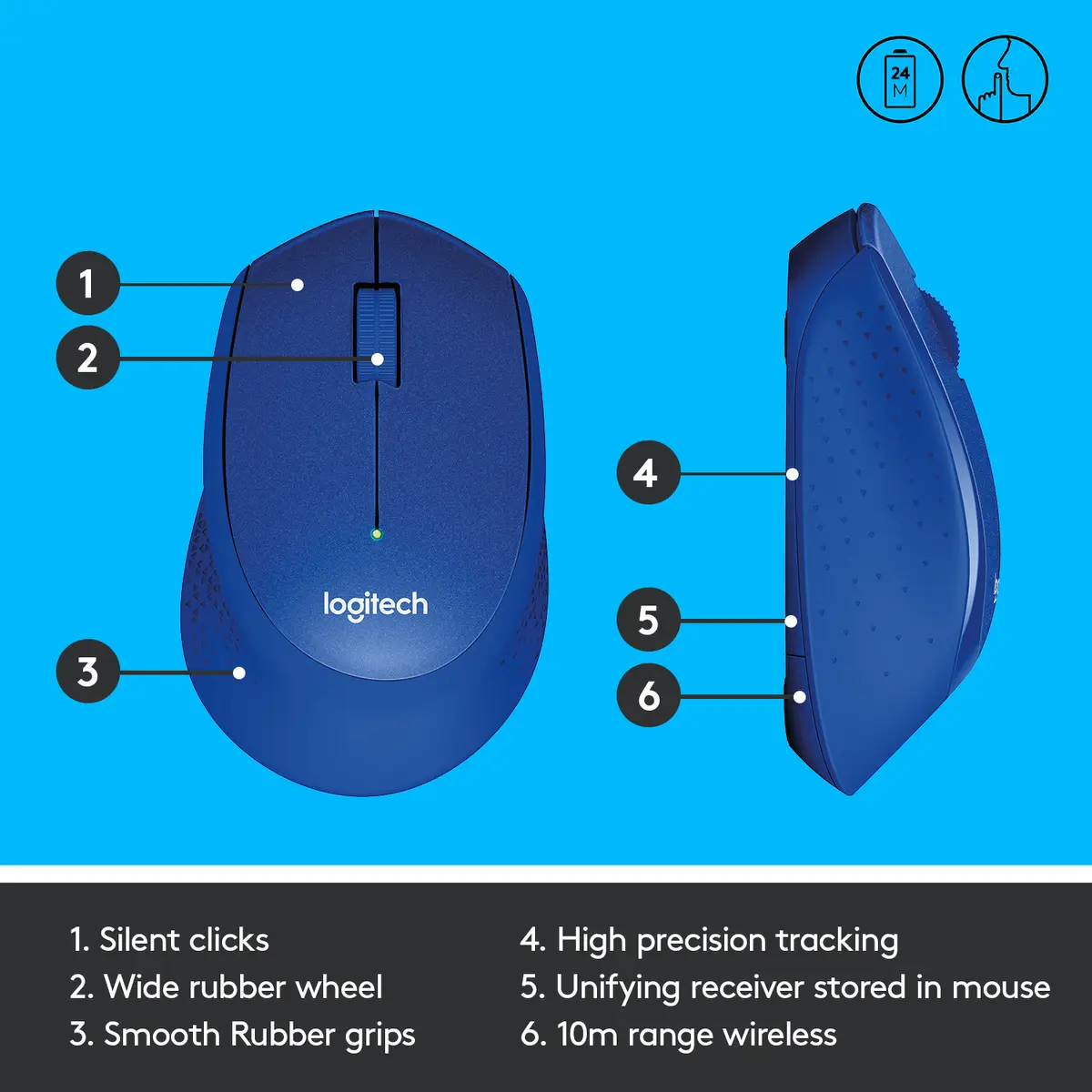Logitech M330 SILENT PLUS Wireless Mouse Photo 8