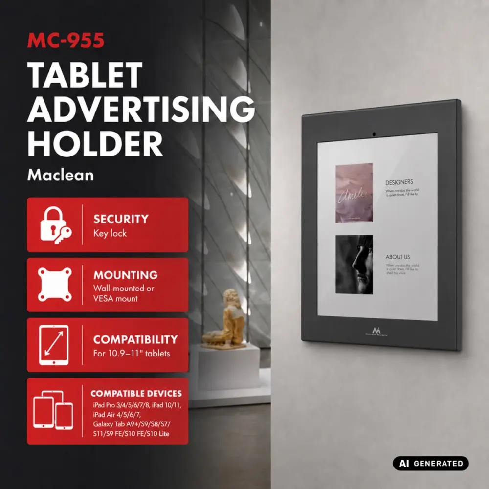 Maclean MC-955 Tablet Display Mount with Lock Photo 3
