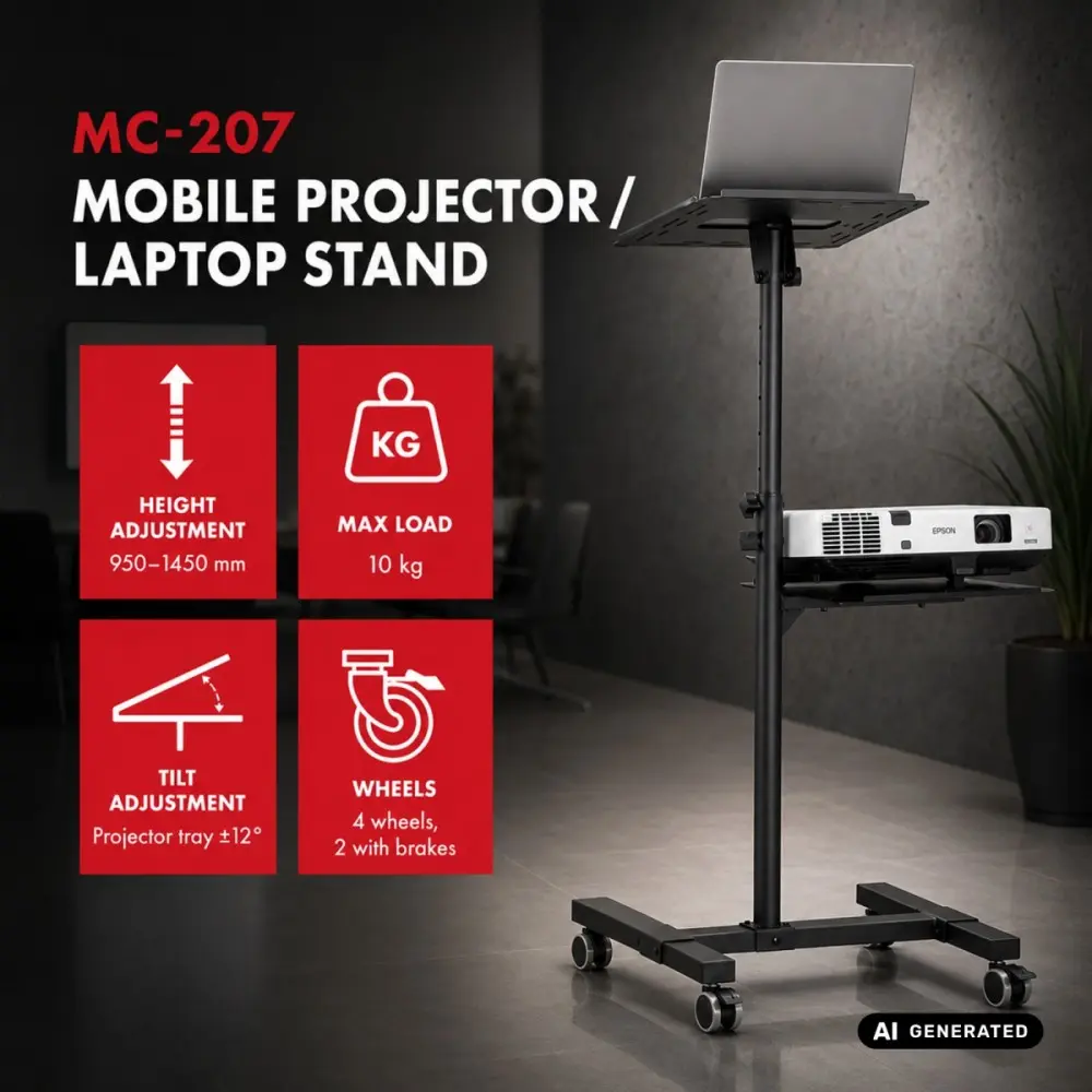 Maclean MC-207 Mobile Projector and Laptop Stand Photo 3