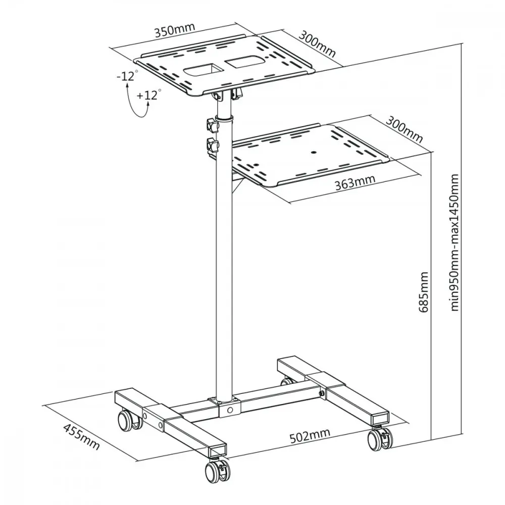 Maclean MC-207 Mobile Projector and Laptop Stand Photo 5