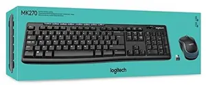 Logitech MK270 Wireless Keyboard and Mouse Set English Layout Black